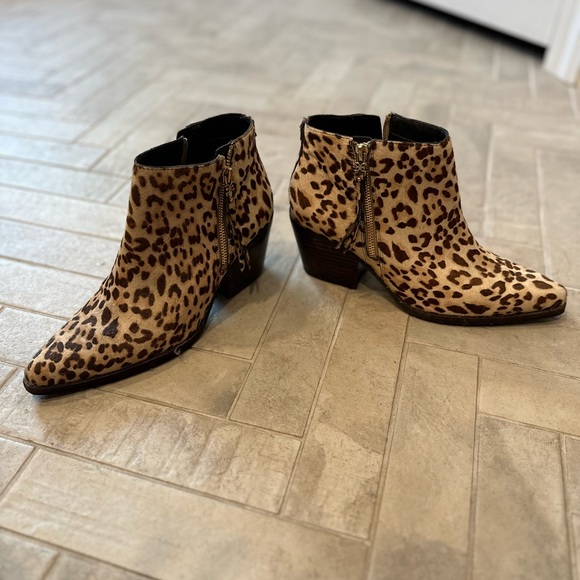 Sam Edelman Walden Bootie Leopard Genuine Calf Hair Ankle Boots Size 8 - Picture 7 of 7